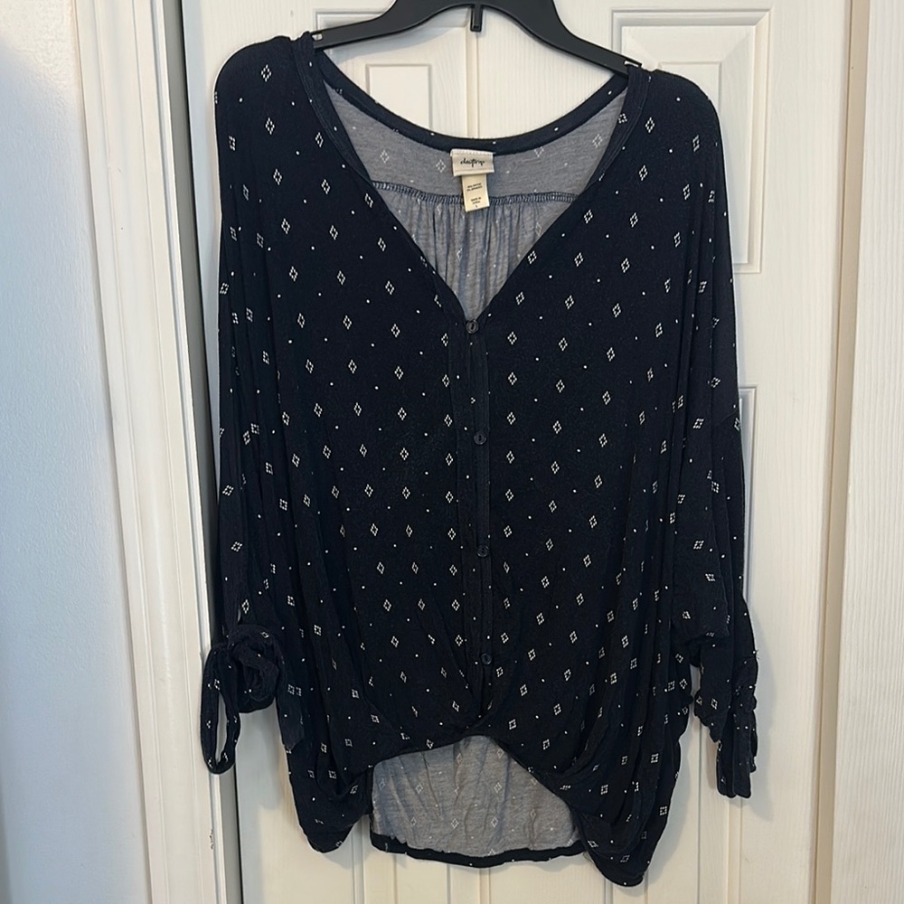 Daytrip Blue Buttoned 3/4 Sleeve Blouse
